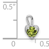14K White Gold August Synthetic Birthstone Heart Charm view 4