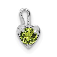 14K White Gold August Synthetic Birthstone Heart Charm view 1