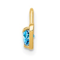 14K Yellow Gold December Synthetic Birthstone Heart Charm view 2