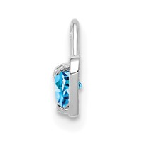14K White Gold December Synthetic Birthstone Heart Charm view 2