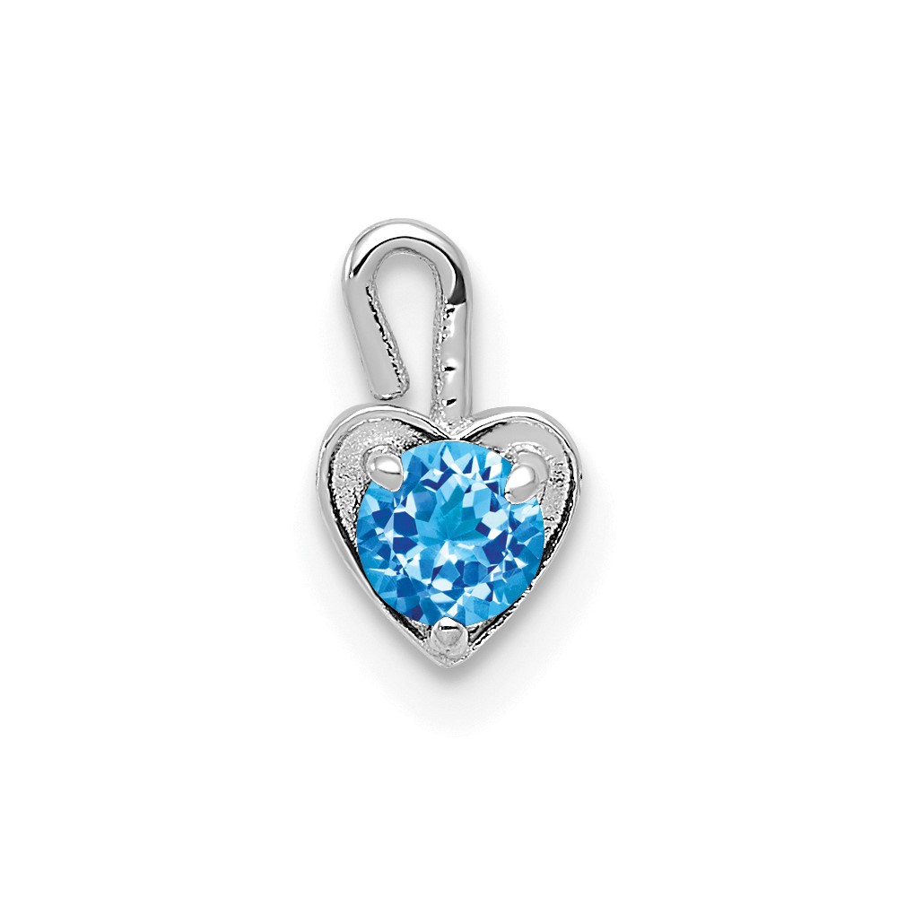 14k White Gold December Synthetic Birthstone Heart Charm (M354W)