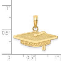 14K Yellow Gold Graduation Cap Charm view 3