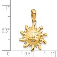 14K Yellow Gold Polished Small Sun Charm view 4