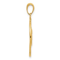 14K Yellow Gold Diamond-cut Sun Charm with Moon and Stars view 2