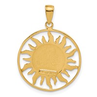 14K Yellow Gold Diamond-cut Sun Charm with Moon and Stars view 3