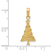 14K Yellow Gold Polished Christmas Tree Pendant view 4