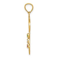 14K Italy Map with Emerald Ruby CZ Stones Charm view 2