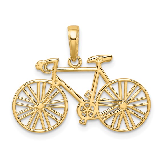 Gold Bicycle Pendant