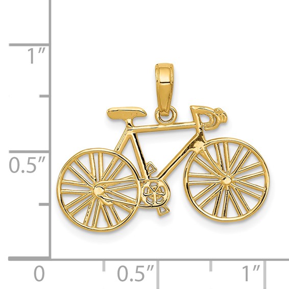 Gold Bicycle Pendant
