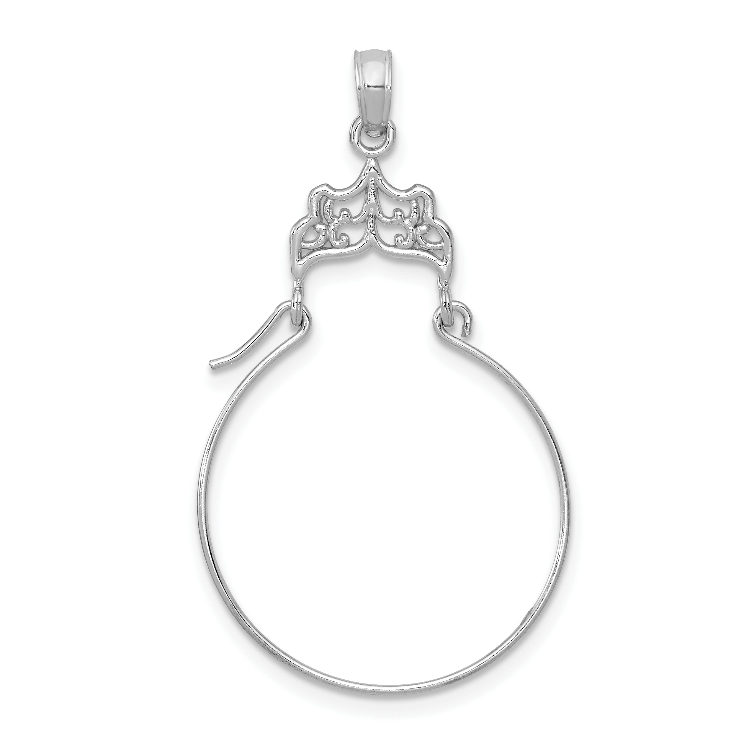 14k White Gold Filigree Charm Holder (M795W)