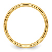 14K Yellow Gold 4mm Milgrain Half Round Comfort Fit Wedding Band view 2
