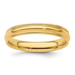 Comfort Fit Milgrain 4mm Wedding Band