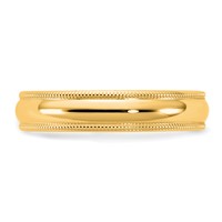 14K 4.5mm Yellow Gold Milgrain Comfort Fit Band view 3