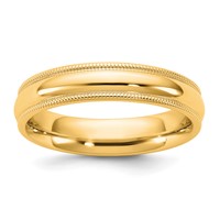 14K 4.5mm Yellow Gold Milgrain Comfort Fit Band view 1