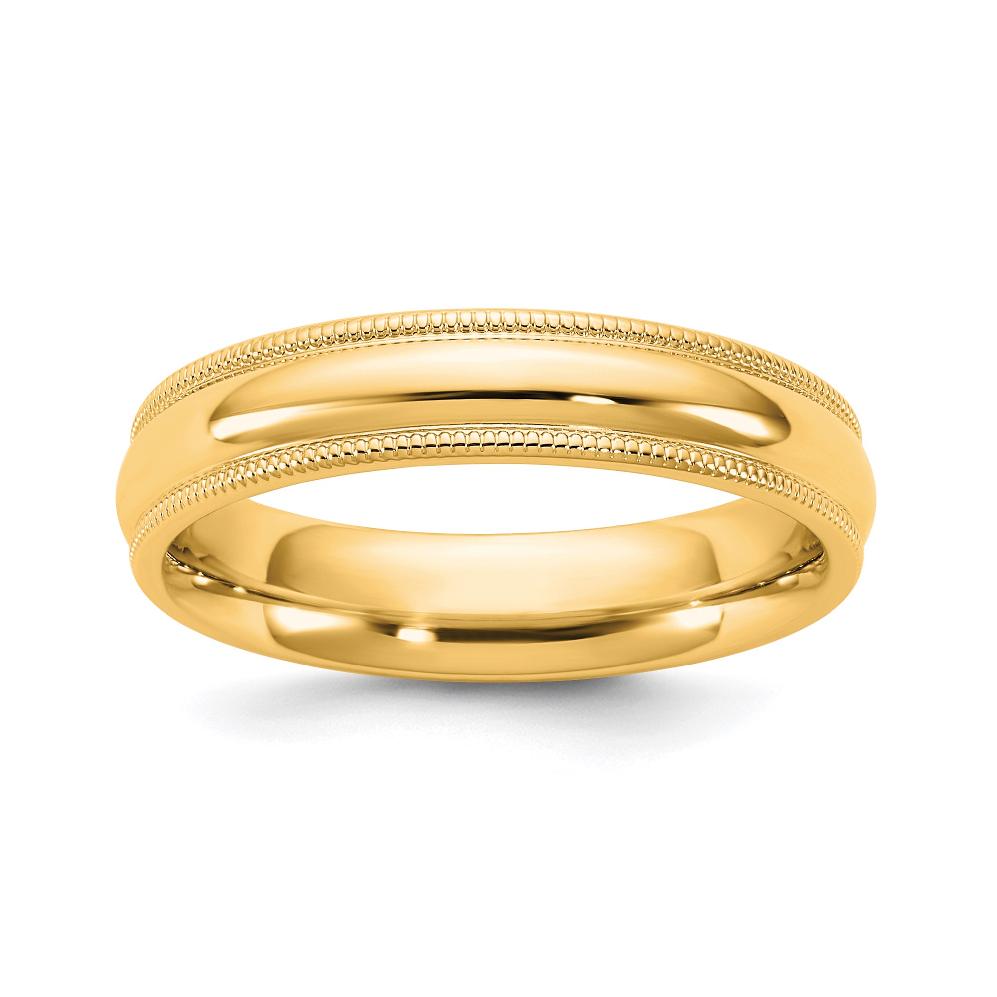 14K Yellow Gold Milgrain Comfort Fit Wedding Band 4.5-8mm Size 5-12 Mens Womens