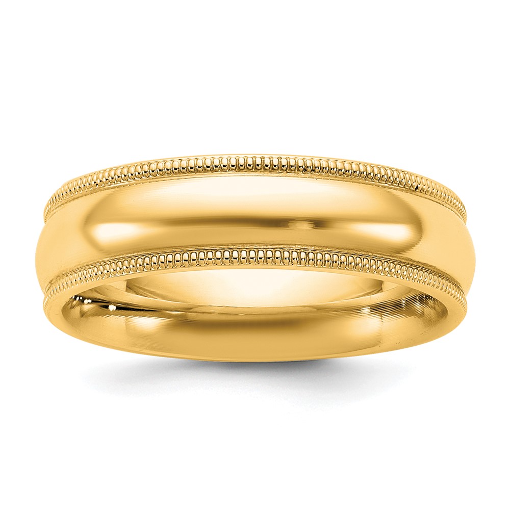 10K 5.5mm Yellow Gold Milgrain Comfort Fit Band