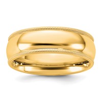 14K 6.5mm Yellow Gold Milgrain Comfort Fit Band view 1