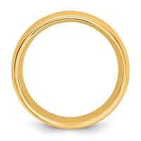 14K 7mm Yellow Gold Milgrain Comfort Fit Band - Size 5 view 2