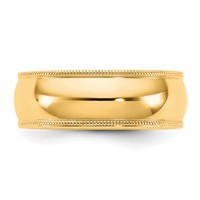 14K 7mm Yellow Gold Milgrain Comfort Fit Band - Size 5 view 3