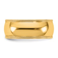 10K 8mm Yellow Gold Milgrain Comfort Fit Band view 3