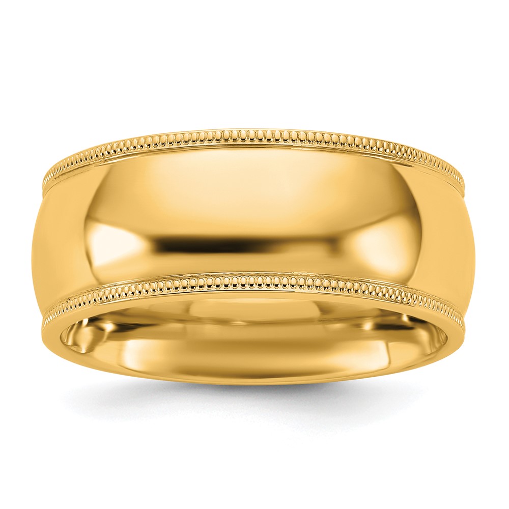 10K 8mm Yellow Gold Milgrain Comfort Fit Band