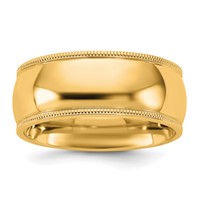 10K 8mm Yellow Gold Milgrain Comfort Fit Band view 1