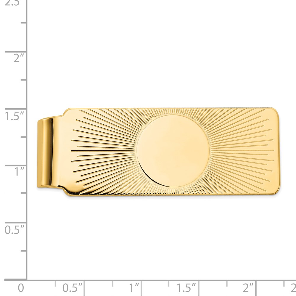 14k Men's Sunburst Design Money Clip (MC105A)