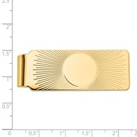 14K Yellow Gold Mens Sunburst Design Money Clip view 3