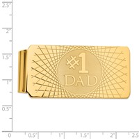 14K Yellow Gold #1 Dad Mens Money Clip view 3