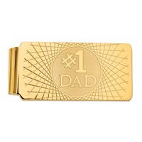 14K Yellow Gold #1 Dad Mens Money Clip view 1