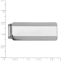 14K White Gold Mens Grooved Money Clip view 3