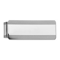 14K White Gold Mens Grooved Money Clip view 1