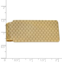 14K Yellow Gold Mens Textured Basketweave Polished Money Clip view 3