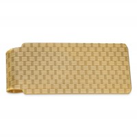14K Yellow Gold Mens Textured Basketweave Polished Money Clip view 1