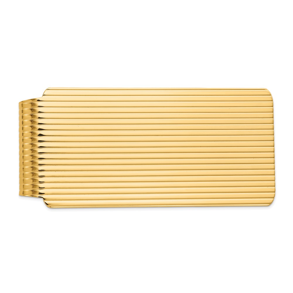 14K Yellow Gold Mens Textured Money Clip