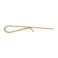 14K Yellow Gold Mens Textured Basketweave Pattern Tie Bar view 2