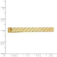14K Yellow Gold Mens Textured Tie Bar view 3