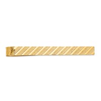 14K Yellow Gold Mens Textured Tie Bar view 1