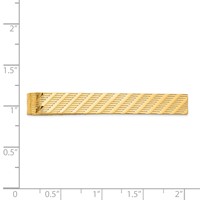 14K Yellow Gold Mens Textured Tie Bar view 3