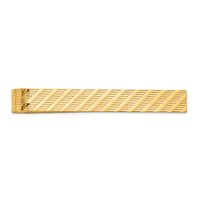 14K Yellow Gold Mens Textured Tie Bar view 1