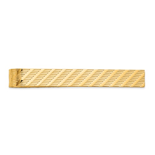 14K Yellow Gold Mens Textured Tie Bar