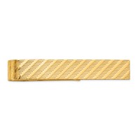 14K Yellow Gold Mens Textured Tie Bar view 1