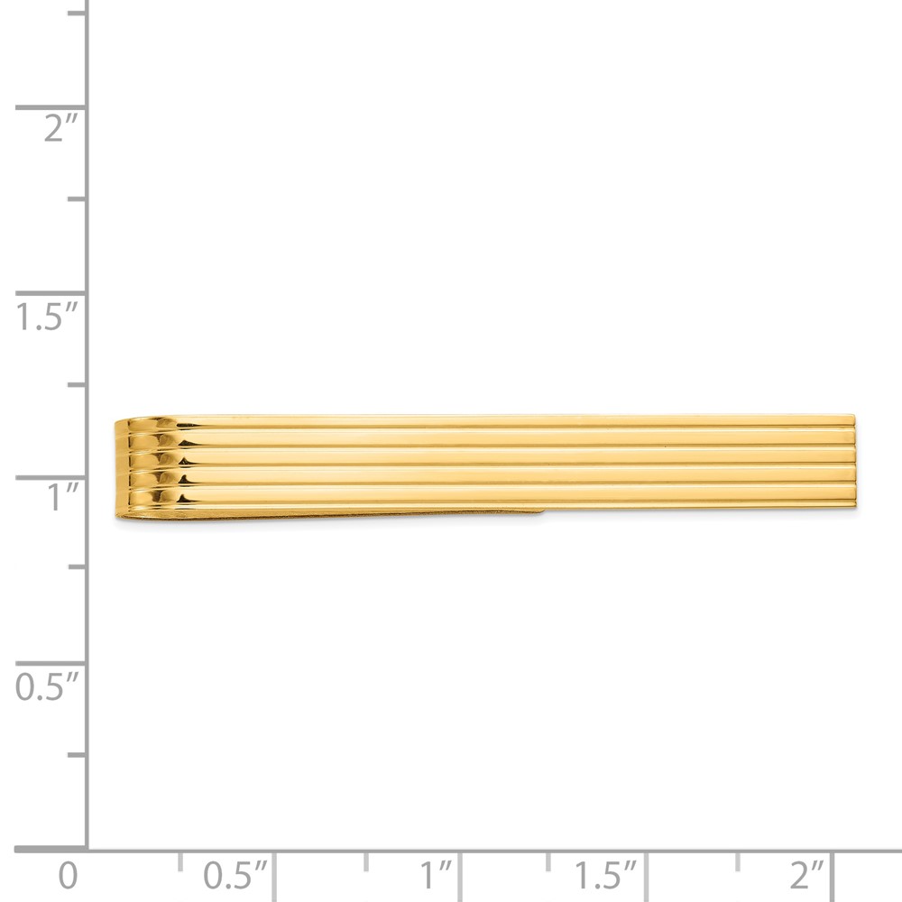 14k Men's Grooved Tie Bar (MC151)