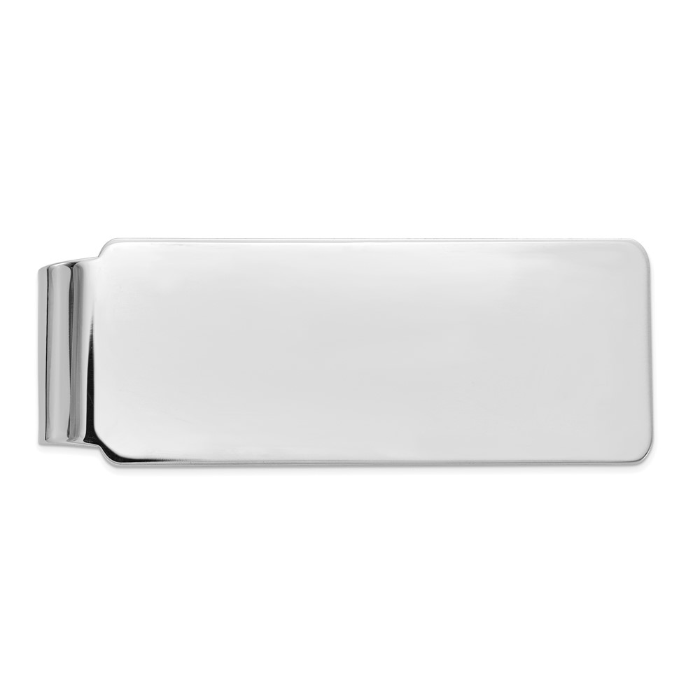 14K White Gold Men's Polished Money Clip (MC153W)
