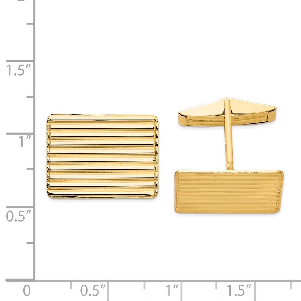 14k Men's Grooved Cuff Links (MC178)