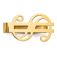 14K Yellow Gold Polished Dollar Sign Money Clip view 1