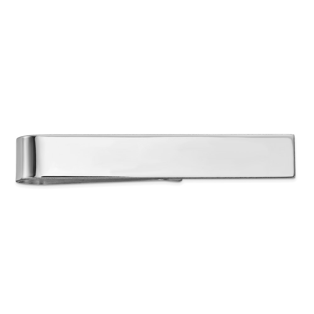14K White Gold Mens Polished Tie Bar