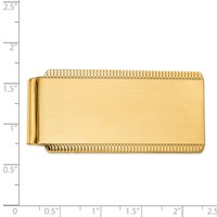 14K Yellow Gold Mens Engravable Sandblast Edge Money Clip view 3