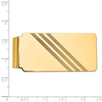 14K Yellow Gold Mens Grooved Polished Money Clip view 3