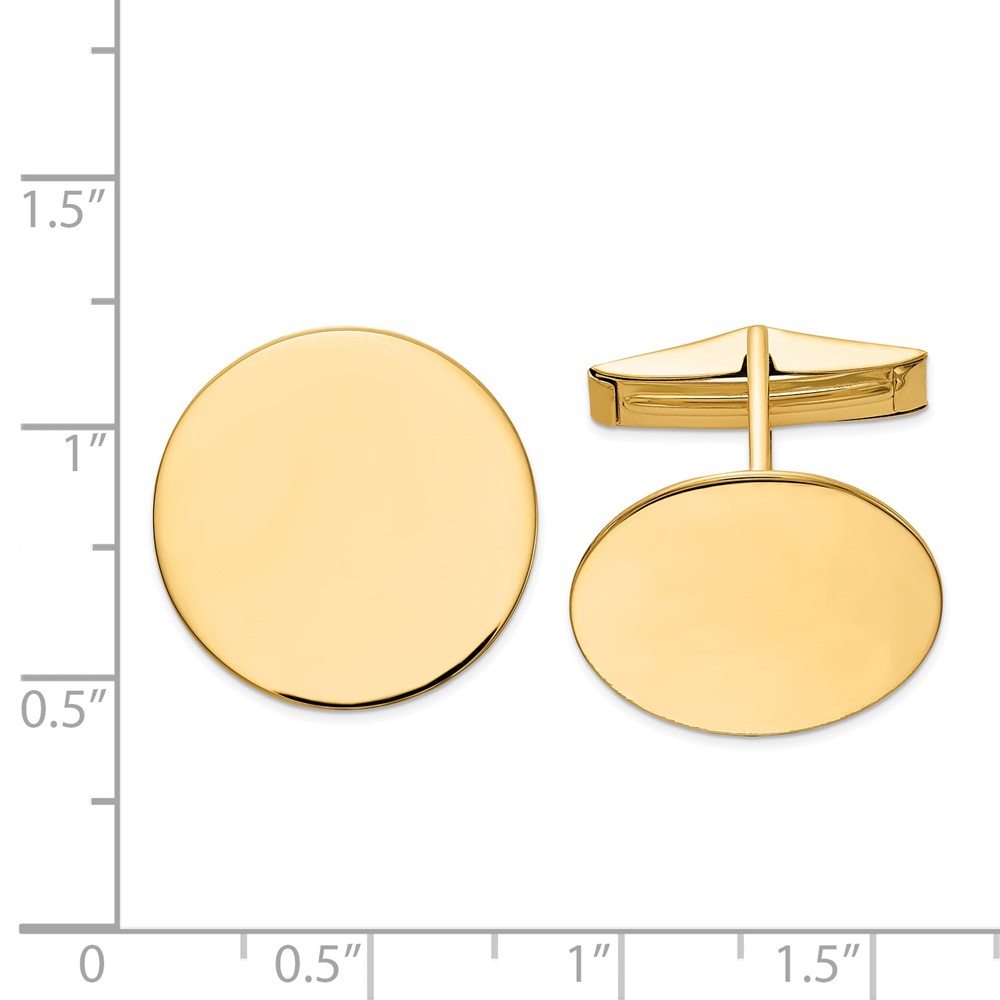 14K Men's Circular Polished Cuff Links (MC245)